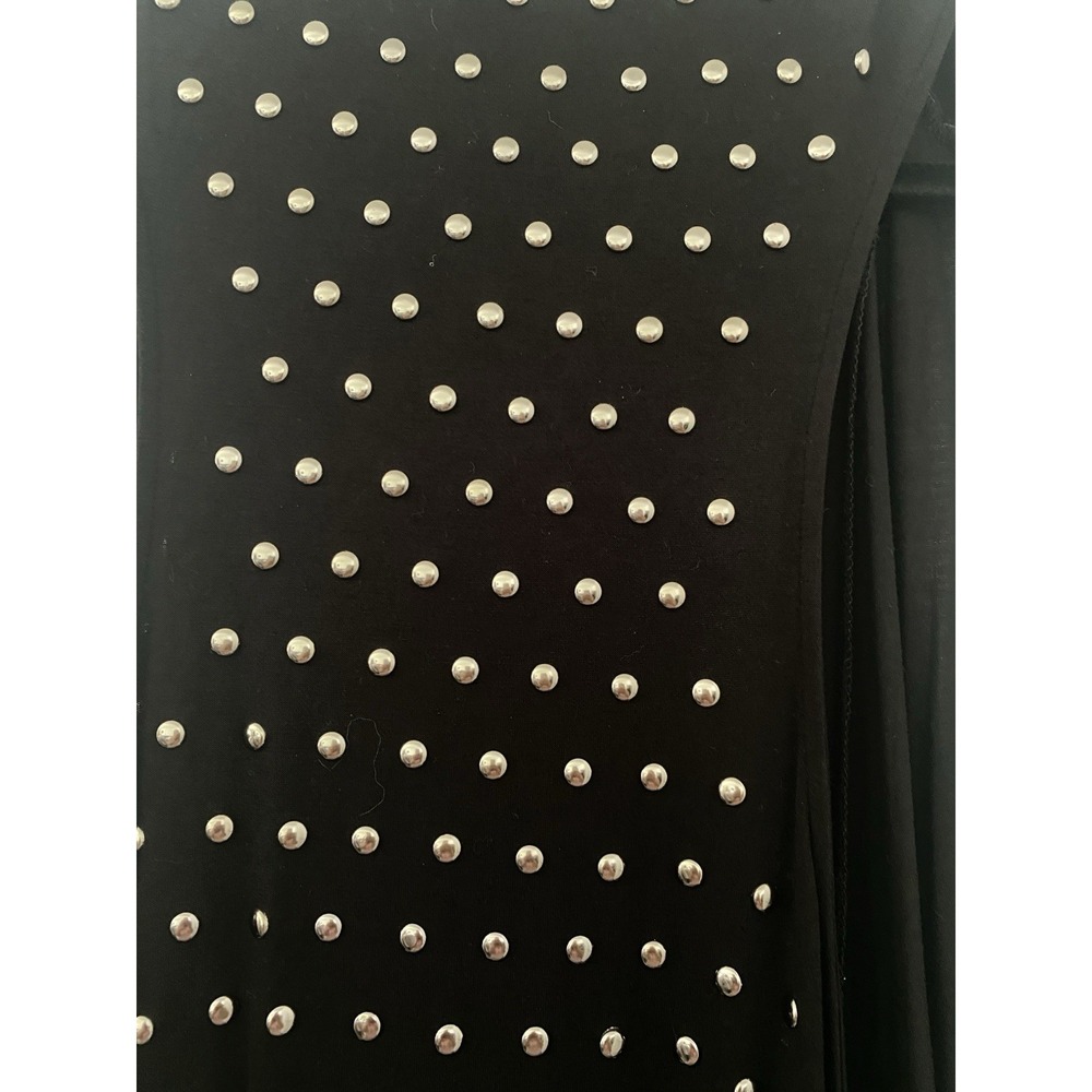 INC International Concepts Y2K Woman Black Studded Open Front Drape Vest Size 1X - Picture 4 of 7